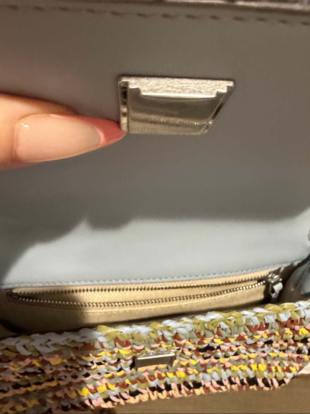 Tory Burch Pastel Multicolor Woven Raffia Crossbody - Picture 4 of 5